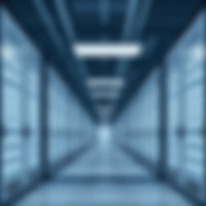Interior view of a modern OVHcloud data center facility