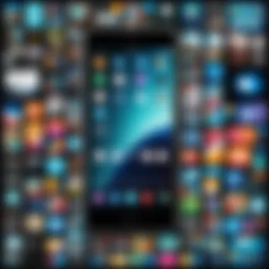 A collage of different phone art applications interface screenshots, highlighting various features.