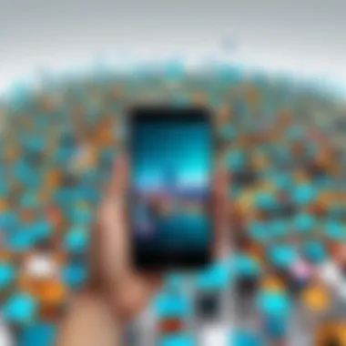 A dynamic community of digital artists sharing their creations through a phone art application.