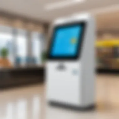 Innovative Self-Service Kiosk An innovative self-service kiosk in a modern retail environment