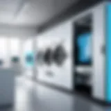 A modern dry cleaning facility showcasing advanced technology