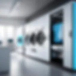 A modern dry cleaning facility showcasing advanced technology