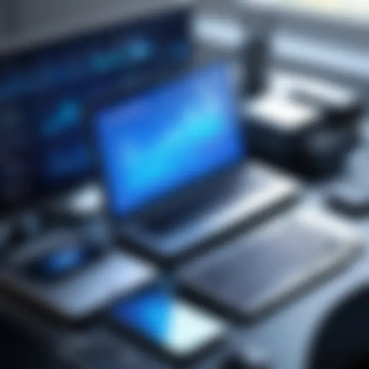 Advanced technology tools used in sales field service for data analysis and customer management.