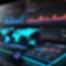 A sophisticated data visualization dashboard showcasing big data analytics in real time.