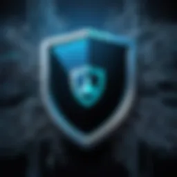 A digital shield representing cybersecurity
