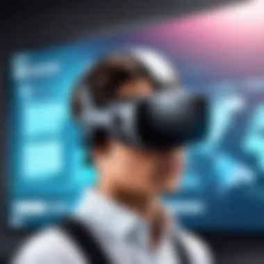 Immersive Learning with Virtual Reality A student engaged in a virtual reality learning environment