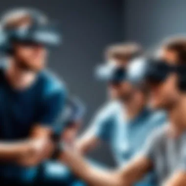 Engaging in Virtual Worlds of Entertainment A group of friends enjoying a virtual reality gaming experience