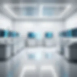 Conceptual visualization of a virtual clean room environment