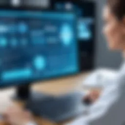 Visual representation of virtual patient software interface