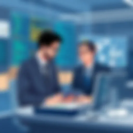 Consultants analyzing inventory data