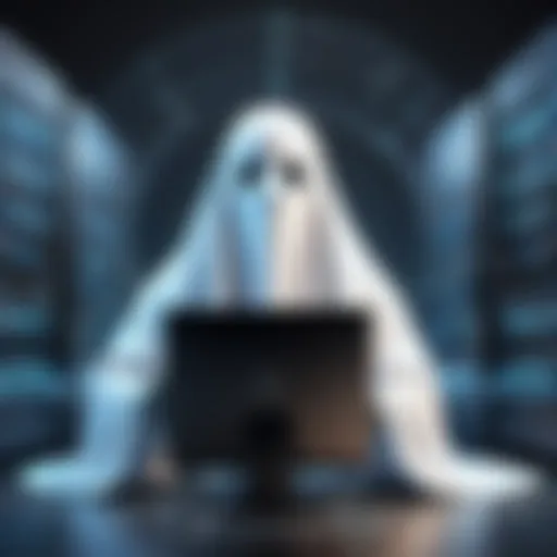 A conceptual representation of ghost web hosting, showcasing its unique features