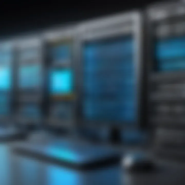 A futuristic visualization of the evolution of web hosting services, including ghost hosting