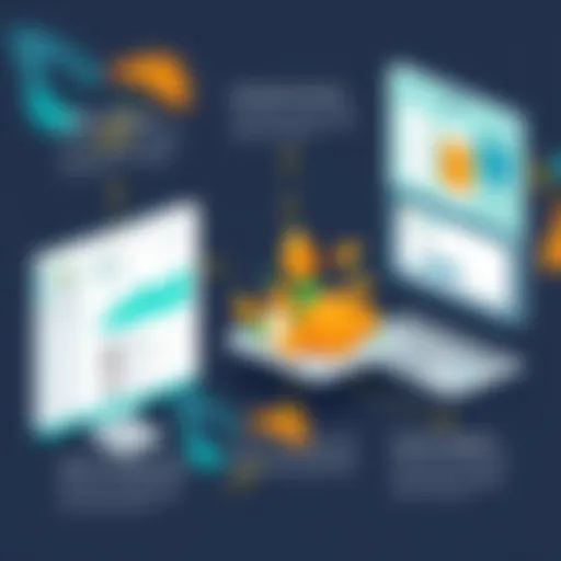 Visual representation of harvest software functionalities