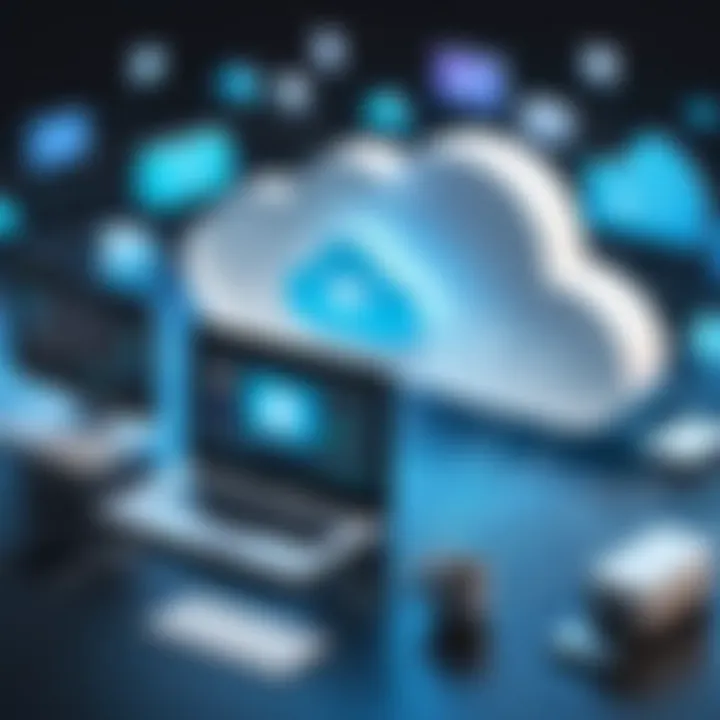 A graphical representation of cloud services for remote work