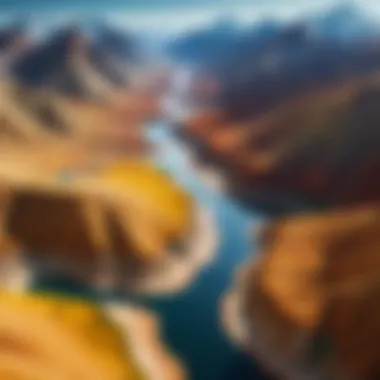 Geographic data layers illustrated across various terrains