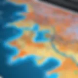 Visual representation of KML data on a digital map