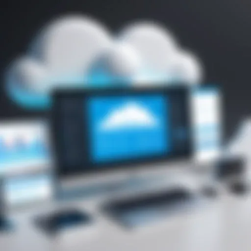 Illustration of cloud-based legal billing software interface showcasing various features