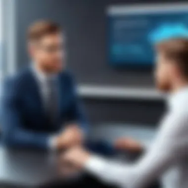 Demonstrating Confidence in Interviews An impactful interview scene depicting confidence and professionalism.