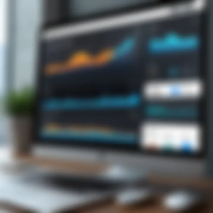 Illustration of analytics dashboard for tracking auction performance and participant engagement