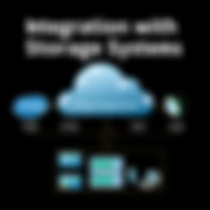 A diagram displaying integration capabilities with existing storage systems
