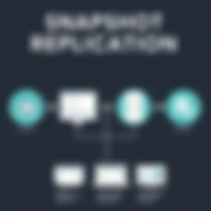 Snapshot Replication Infographic Infographic depicting snapshot replication process