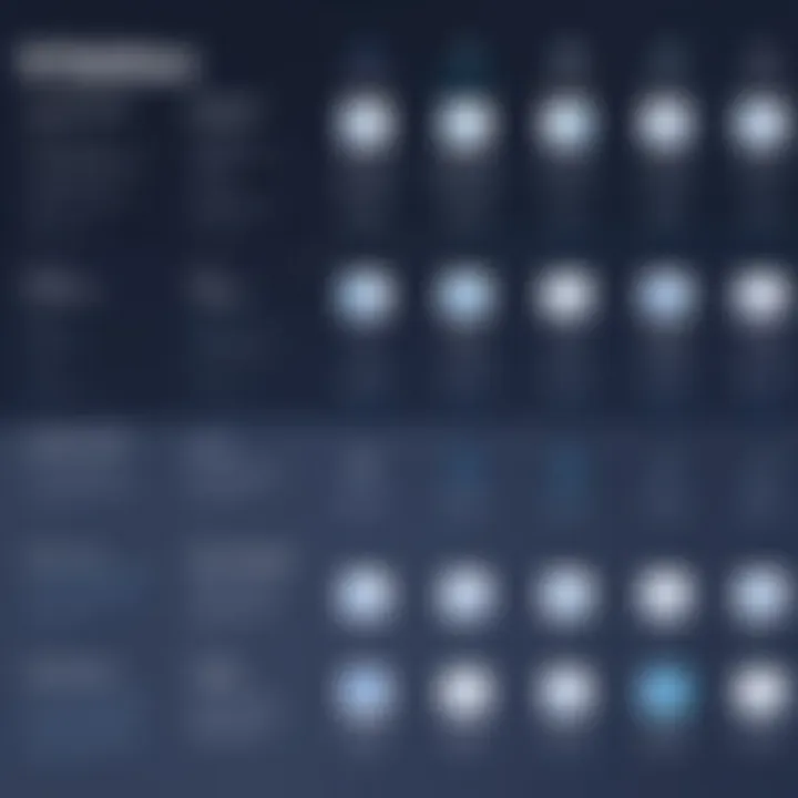 A comparison chart highlighting key features of popular web builders in the market.