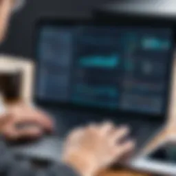A digital marketing strategist analyzing data on a laptop