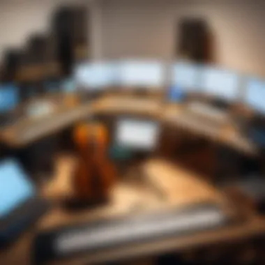 The Art of Composition A composer in a studio surrounded by musical instruments and technology