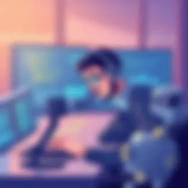 Data Analysis of Intercom Bots A professional analyzing data from intercom bot interactions.