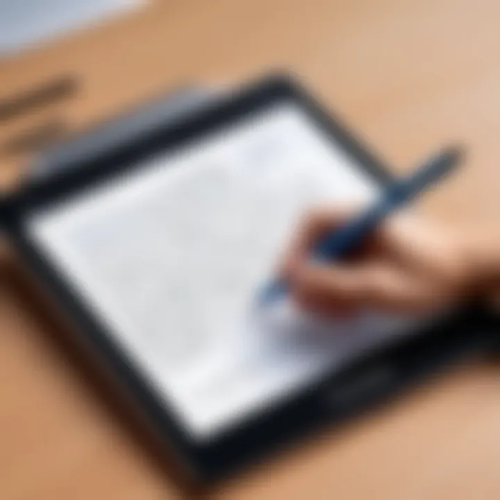 A close-up of digital handwriting using the WritePad app.