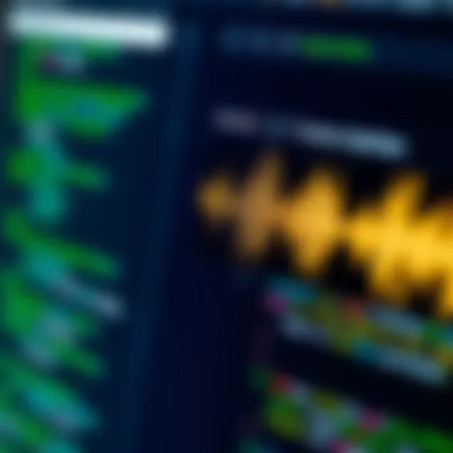 A close-up of a transcription software interface displaying audio waveforms and text.
