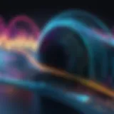 An illustration depicting the transformation of audio waves into text format.