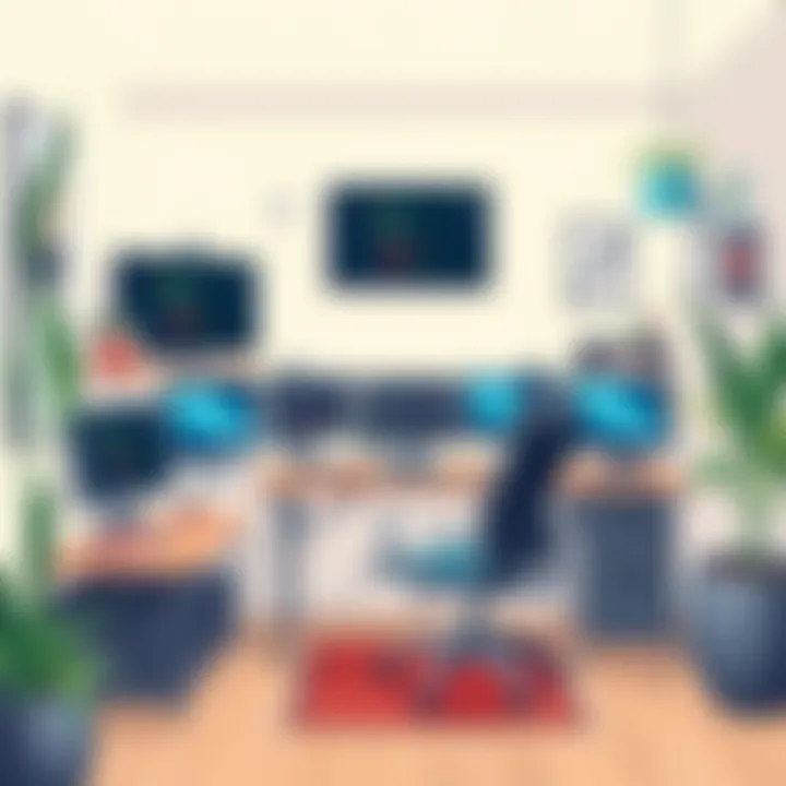 A serene home office setup enhancing productivity