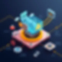 Illustration of mobile app development process