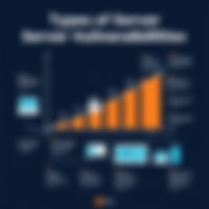 A graph illustrating various types of vulnerabilities commonly found in servers.