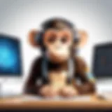 Insightful graphical representation of customer support features offered by Survey Monkey