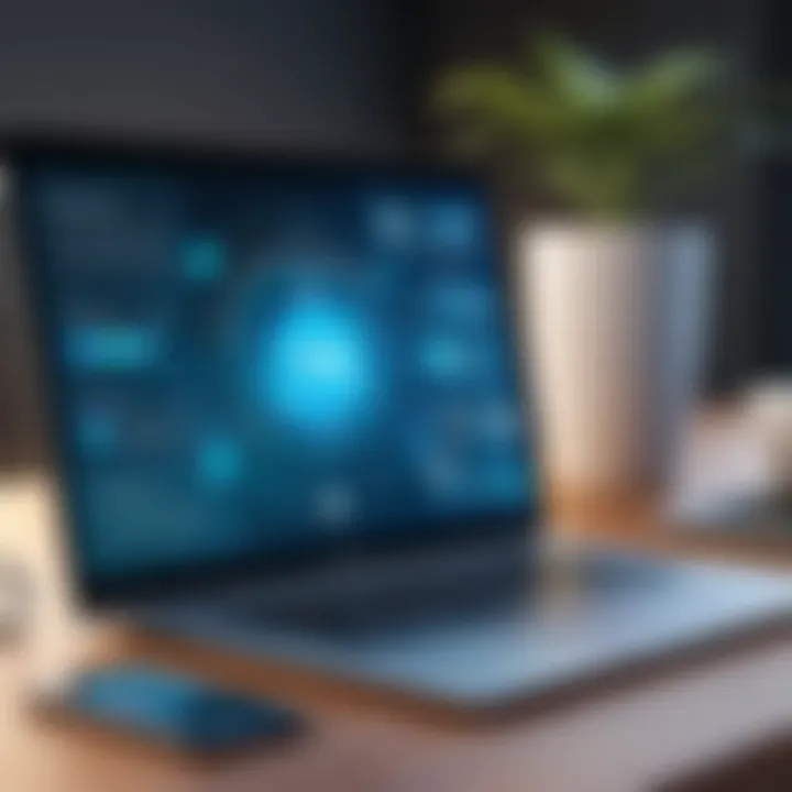 A conceptual image demonstrating user experience within a VDI environment.