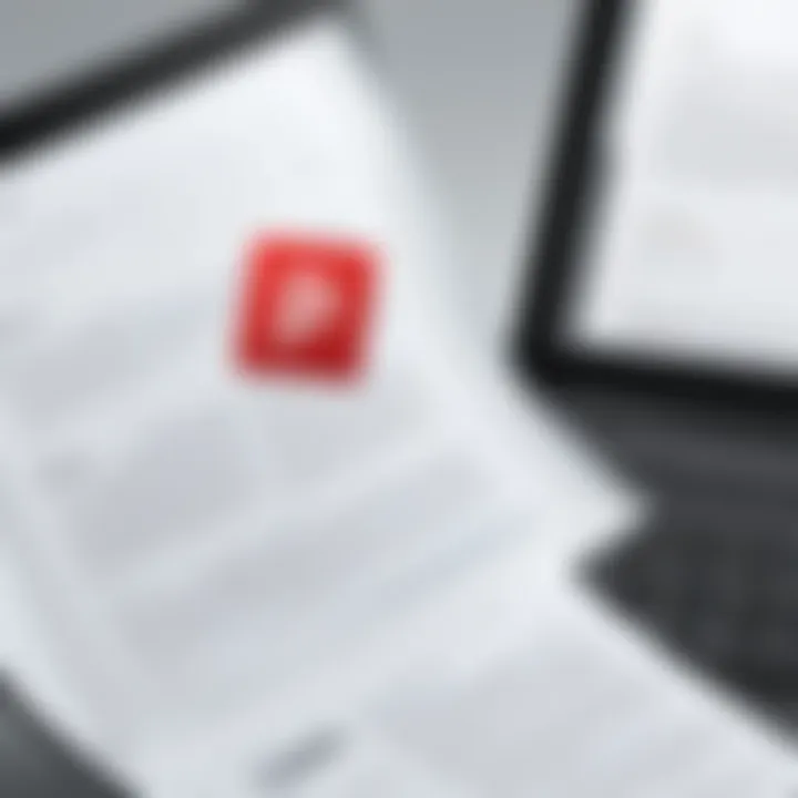 User navigating through PDF documents in Adobe