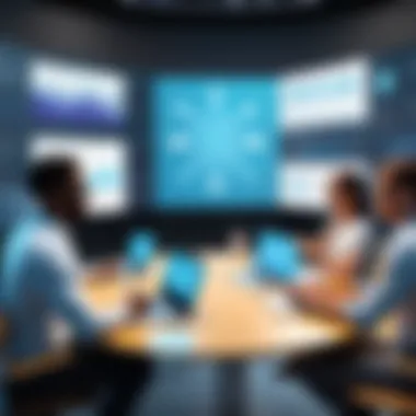 Diverse Virtual Engagement A diverse group engaged in a virtual meeting