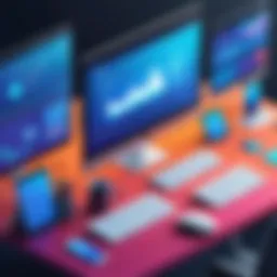 A digital workspace showcasing diverse collaboration tools