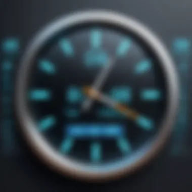 Digital Clock and Time Management A digital clock representing time management